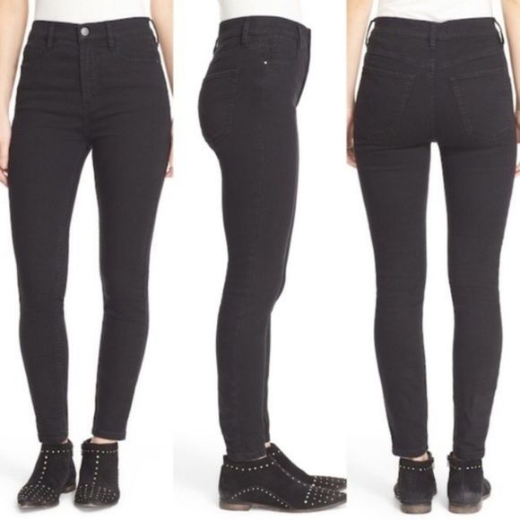 Free People Denim - Free People Cyndi High Rise Skinny Jeans Black